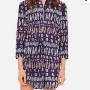 Tory Burch Drawstring Shirtdress in navy